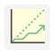 Benchmark and increasing graph or chart vector icon design with up arrow. 48x48 pixel perfect and editable stroke.