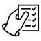 Benchmark list icon outline vector. Quality unit