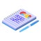 Benchmark notepad icon isometric vector. Business performance