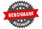 benchmark sign. benchmark circular band label. benchmark sticker