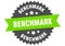 benchmark sign. benchmark circular band label. benchmark sticker