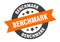 benchmark sign. benchmark round ribbon sticker. benchmark