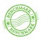 BENCHMARK, text written on green postal stamp