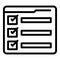Benchmark to do list icon outline vector. Compare business