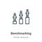 Benchmarking outline vector icon. Thin line black benchmarking icon, flat vector simple element illustration from editable human