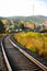 The bend of the railway. Rotate Yellow trees.