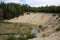 Bend of the Sztola river in Bukowno, Poland