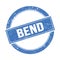 BEND text on blue grungy round stamp
