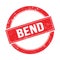 BEND text on red grungy round stamp