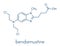 Bendamustine cancer chemotherapy drug molecule nitrogen mustard. Skeletal formula.
