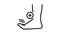 bending finger feet line icon animation