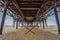 Beneath Lytham St Annes pier on the lancashire coast