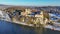 Benedictine abbey in Tyniec near Krakow, Poland, and Vistula River in winter