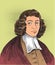 Benedictus Spinoza portrait in line art illustration
