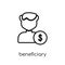 Beneficiary icon. Trendy modern flat linear vector Beneficiary i