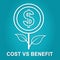 Benefit Versus Cost Flower Means Value Gained Over Money Spent - 3d Illustration