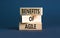 Benefits of agile symbol. Concept words Benefits of agile on beautiful wooden blocks. Beautiful grey table grey background.