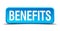 benefits blue square isolated button