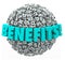 Benefits Rewards Compensation Word 3d Letters Ball Sphere