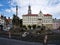 Benesov nad Ploucnici, Czech republic - September 29, 2019: column and houses on Namesti Miru square