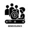benevolence icon, black vector sign with editable strokes, concept illustration