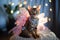 Bengal Cat Dressed As A Fairy At Work