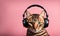 Bengal cat grooves: Feline charm in stylish headphones