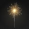 Bengal light. Burning sparkler, christmas, new year and happy birthday sparkling candle, firework isolated vector