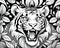 Bengal siberian tiger camouflage decoration face monochrome