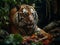 Bengal tiger eating their fresh meat
