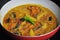 Bengali fish curry with potato and turmeric