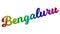Bengaluru City Name Calligraphic 3D Rendered Text Illustration Colored With RGB Rainbow Gradient