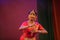 Bengaluru, INDIA â€“ October 30,2019: A young bharatnatyam dancer performs during `Sthreeratnaâ€™