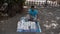 Bengaluru, Karnataka / India - September 1 2019: A roadside vendor selling mobile phone screen scratch guards