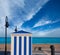 Benicasim in Castellon Benicassim beach stripes at Mediterranean