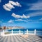 Benidorm balcon del Mediterraneo sea from white balustrade