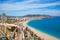 Benidorm beach aerial skyline in Alicante