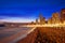 Benidorm skyline at sunset beach in Alicante