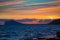 Benidorm sunset skyline view from Calpe