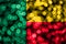 Benin abstract blurry bokeh flag. Christmas, New Year and National day concept flag