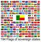 Benin, collection of vector images of flags of the world