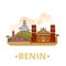 Benin country design template Flat cartoon style w