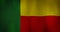 Benin flag fabric texture waving in the wind.