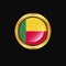 Benin flag Golden button