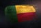 Benin Flag Made of Metallic Brush Paint on Grunge Dark Wall