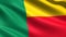 Benin flag, with waving fabric texture