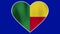 Benin Heart Love Flag Loop - Realistic 4K flag waving in the wind