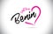 Benin I Just Love Word Text with Handwritten Font and Pink Heart Shape