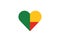Benin national flag heart love