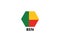 Benin national flag hexagon
